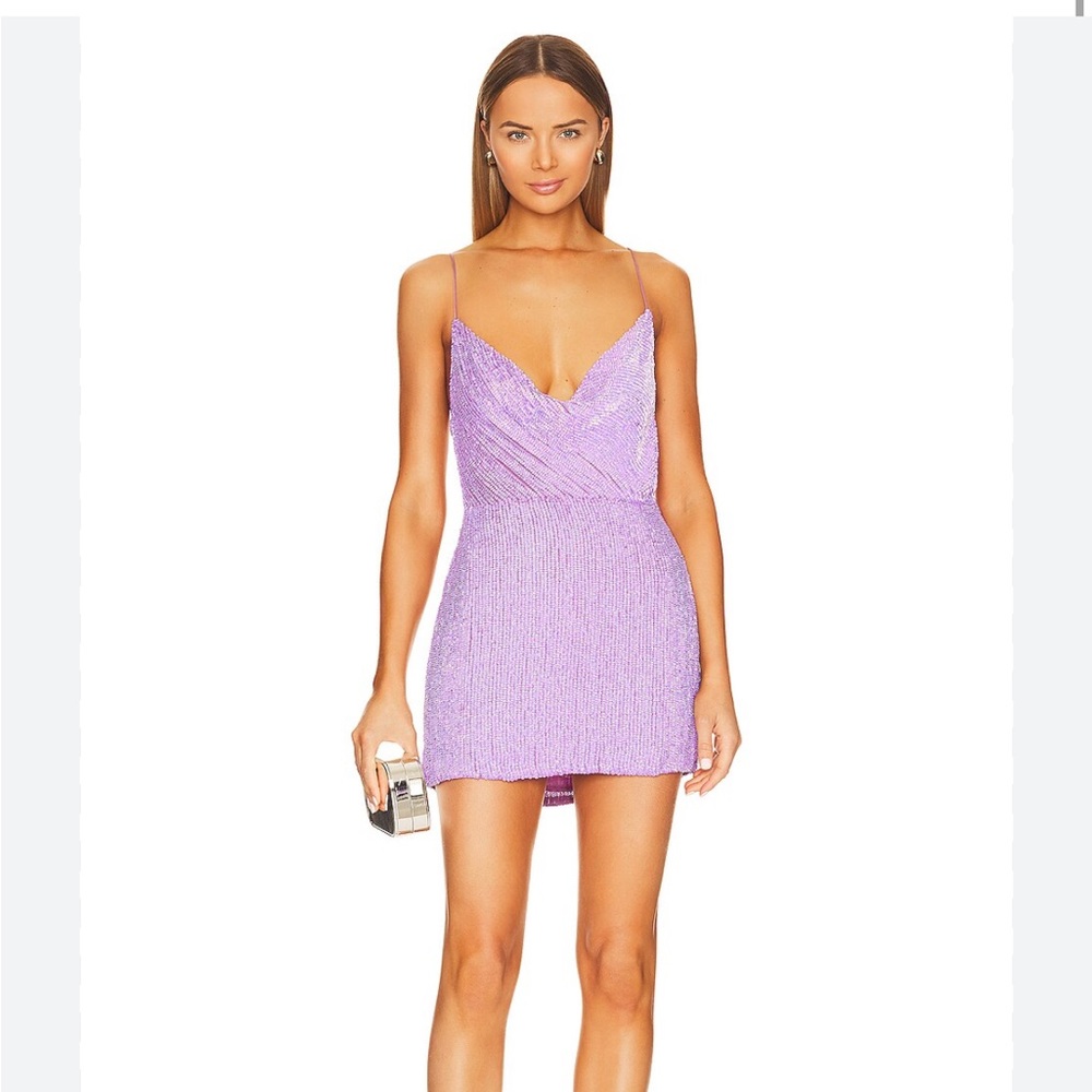Retrofete Jill Iridescent Lavendar Mini Dress